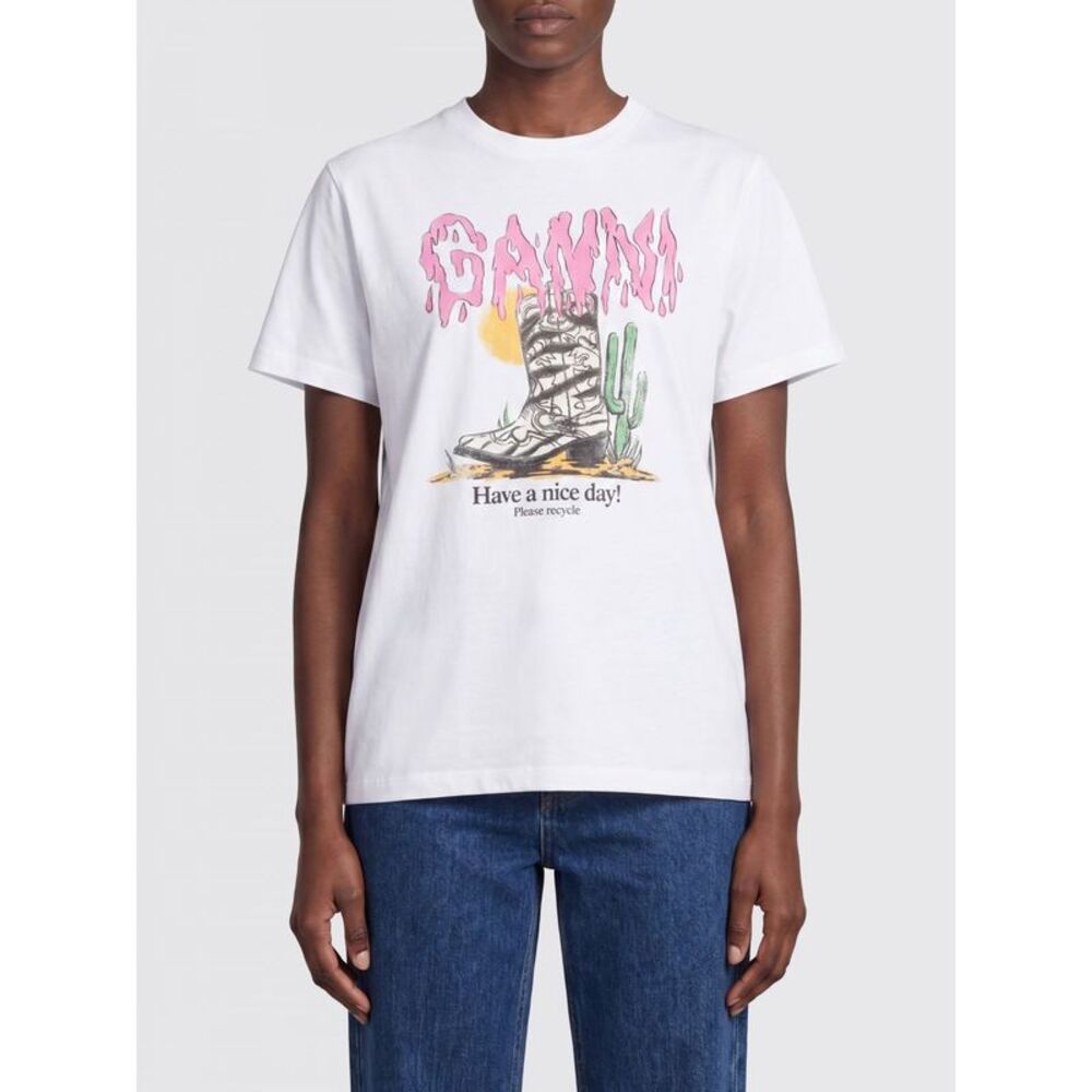 Ganni T-Shirt Woman White